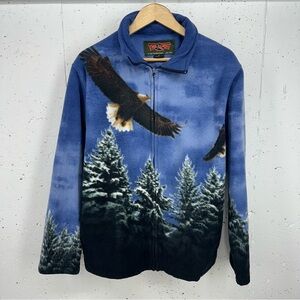 Trail Crest Size XL Blue Eagle Zip Up Fleece Jacket